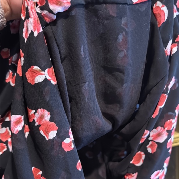NWT Aster the label Black Floral Ruched Dress Size M - Picture 12 of 15